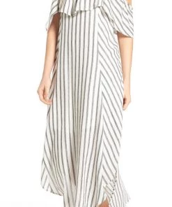 ASTR Lorena Dress White-Black Stripe Dresses