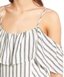 ASTR Lorena Dress White-Black Stripe Dresses