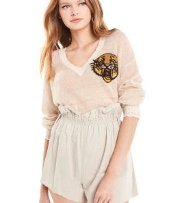 Wildfox Llana Knit Mascot Embroidered Sweater Sweaters & Knits