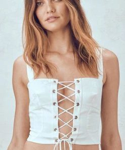 For Love And Lemons Poppy Lace Up Corset Top