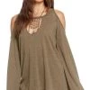 New Arrivals Chaser Vintage Jersey Cold Shoulder Vented Neck Top