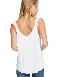 New Arrivals Chaser Cool Jersey Ruffle Strap Double V Cami Top 5 New Arrivals Chaser Cool Jersey Ruffle Strap Double V Cami Top