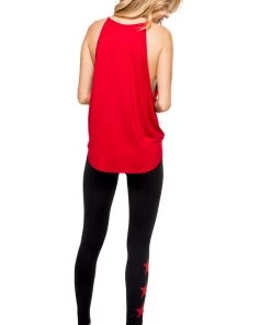 Strut This Star Ankle Leggings Black/red Stars New Arrivals