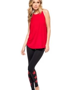 Strut This Star Ankle Leggings Black/red Stars New Arrivals