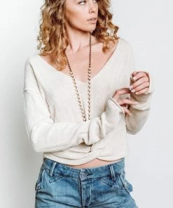 Free People Got Me Twisted Sweater Ivory