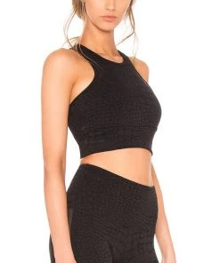 Strut This Bowie Crop Top Black Giraffe