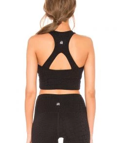 Strut This Bowie Crop Top Black Giraffe