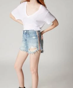 SUMMER SALE Blank NYC Now Or Never Stripe High Rise Jean Shorts
