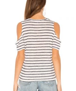 LNA Avalanche Striped Tee Shirt Navy/Natural Stripe New Arrivals