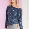 Sundry Stars Off Shoulder Pullover Sweater New Arrivals