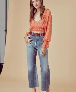 Tops For Love And Lemons Analisa Polka Dot Blouse