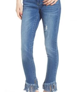 Blank NYC Low Key Judging Fray Hem Skinny Jeans SUMMER SALE