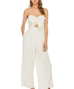 ASTR Mara Bow Strapless Jumpsuit New Arrivals
