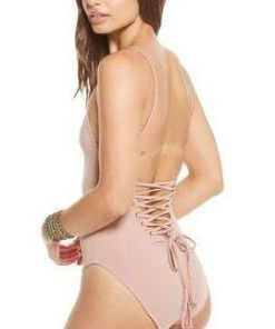 Chaser Lace Up Open Back One Piece Swim Suit