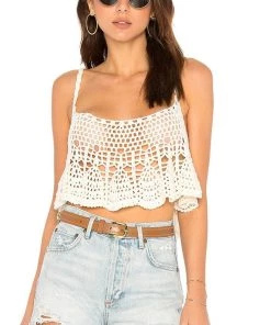 Free People Free Bird Crochet Crop Tank Tops