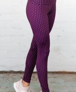 New Arrivals Onzie High Rise Legging Aubergine Dot