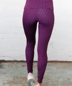 New Arrivals Onzie High Rise Legging Aubergine Dot