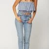 Flynn Skye Fiona Crop Top Gingham Blues