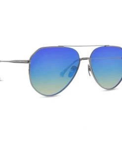 New Arrivals Diff Eyewear Dash Sunglasses Light Gunmetal/Ice Blue Lens