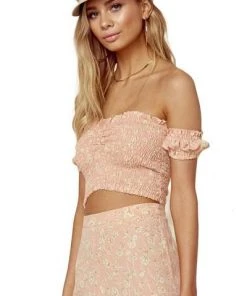 New Arrivals Blue Life Secret Crush Smocked Top Peachy Keen