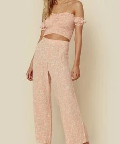 New Arrivals Blue Life Secret Crush Smocked Top Peachy Keen