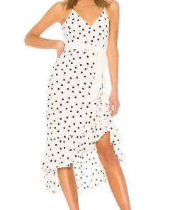 Lovers + Friends Lovers And Friends Bridget Midi Dress Ivory & Black Dresses