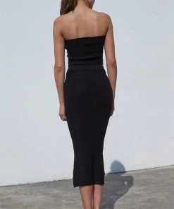 Mink Pink New Arrivals MINKPINK Knit Midi Skirt Black