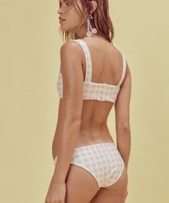 Swimwear For Love And Lemons Swim Pink Gingham Bonnie Zip Front Top 12 Swimwear For Love And Lemons Swim Pink Gingham Bonnie Zip Front Top
