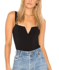Free People Pippa V-Wire Bodysuit Black New Arrivals