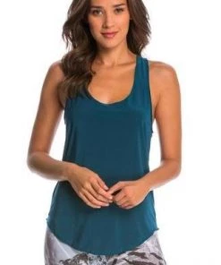 Onzie Teal Glossy Flow Tank Top