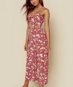 Blue Life Carley Culotte Pants Red Polka Flower