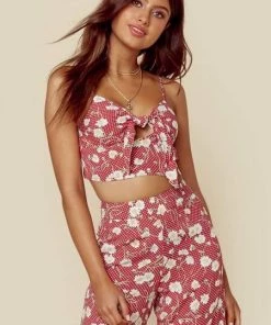 Blue Life Carley Culotte Pants Red Polka Flower