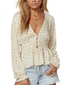 New Arrivals Blue Life Swiss Dot Eliza Drawstring Top