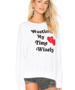 Wildfox Wasting Time Wisely Baggy Beach Jumper Sweater