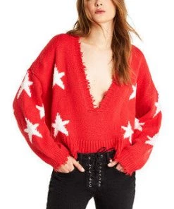 Wildfox Palmetto Sweater Stars Scarlet New Arrivals