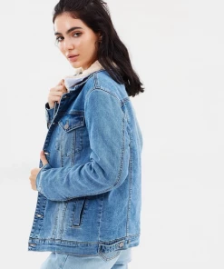 Mink Pink MINKPINK Influence Sherpa Trucker Jacket