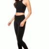 Strut This Hudson Crop Legging Black Pinstripe