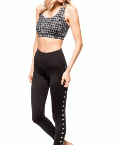 New Arrivals Strut This Sage Ankle Black/Silver Star Elastic Legging