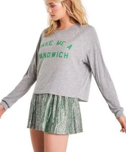 Wildfox Sandwich Monte Crop Long Sleeve Top Sweaters & Knits