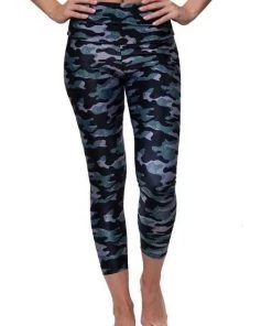 New Arrivals Onzie Distressed Camo Midi Leggings