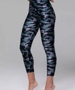 New Arrivals Onzie Distressed Camo Midi Leggings