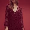 For Love And Lemons Sophie Velvet Floral Midi Dress