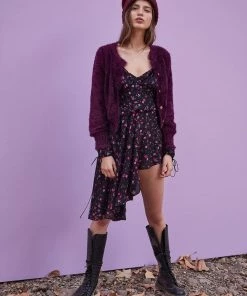 For Love And Lemons Lou Cardigan Purple Sweater Sweaters & Knits 8 For Love And Lemons Lou Cardigan Purple Sweater Sweaters & Knits