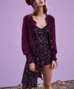 For Love And Lemons Lou Cardigan Purple Sweater Sweaters & Knits