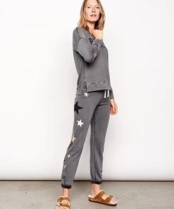 New Arrivals Sundry Peace Hi Low Crew Sweater