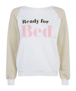 Wildfox Ready For Bed Junior Slogan Sweatshirt