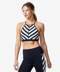 Activewear Vimmia Halter Bralette Black White Jacquard