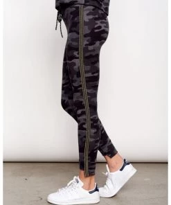 Sundry Camo Step Hem Side Trim Yoga Pant New Arrivals