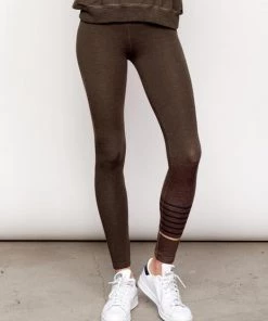 Sundry Metallic Stripe Skinny Yoga Pant Pine