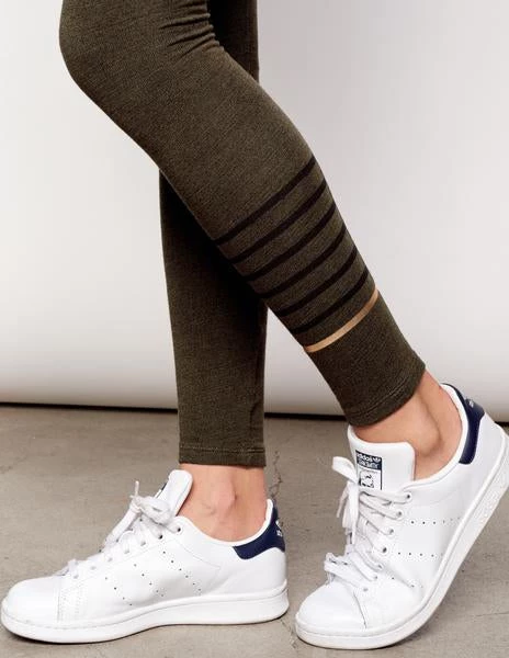 Sundry Metallic Stripe Skinny Yoga Pant Pine 5 Sundry Metallic Stripe Skinny Yoga Pant Pine